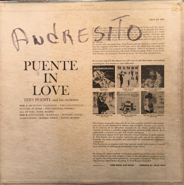 Tito Puente And His Orchestra : Puente In Love (LP, Album)