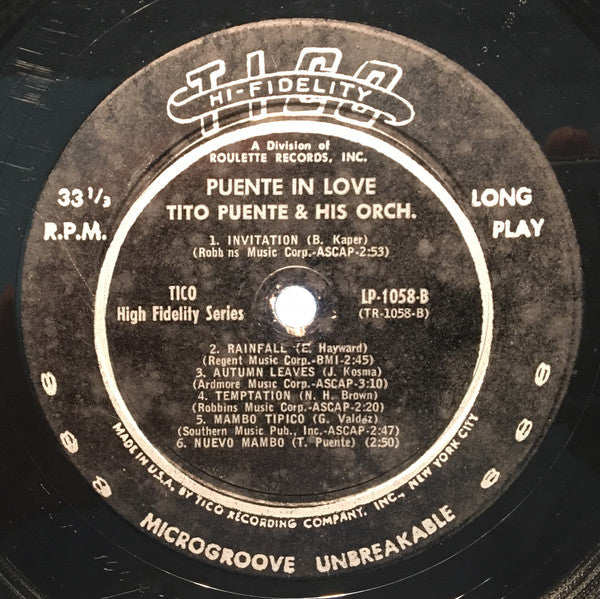 Tito Puente And His Orchestra : Puente In Love (LP, Album)