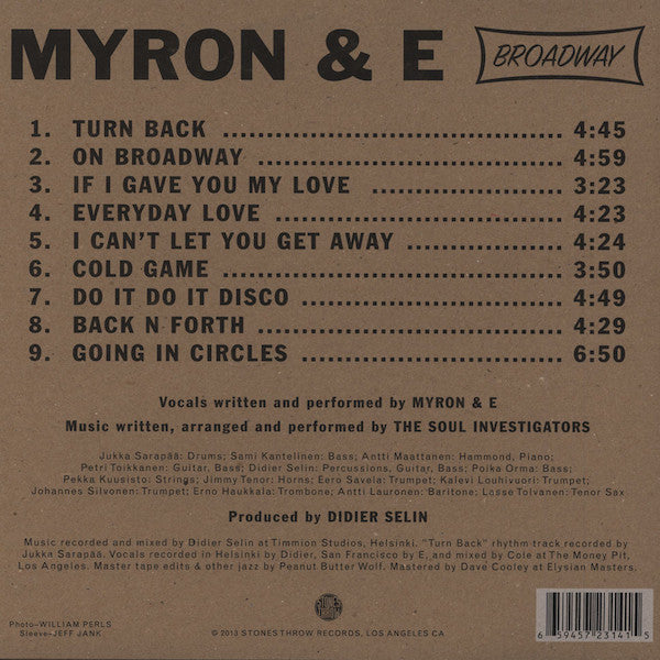 Myron & E* With The Soul Investigators : Broadway (LP, Album)