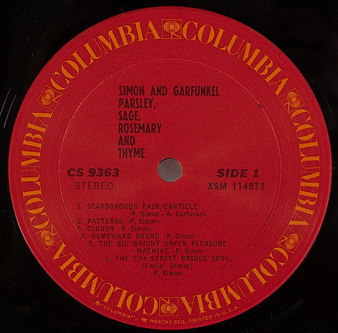 Simon And Garfunkel* : Parsley, Sage, Rosemary And Thyme (LP, Album, RE)