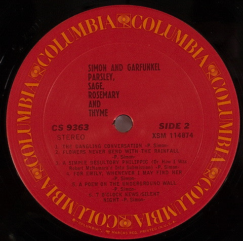 Simon And Garfunkel* : Parsley, Sage, Rosemary And Thyme (LP, Album, RE)
