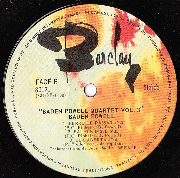 Baden Powell Quartet : Vol. 3 (LP, Album)