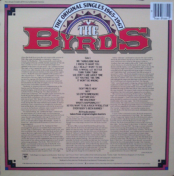 The Byrds : The Original Singles 1965-1967 Volume 1 (LP, Comp, Mono)