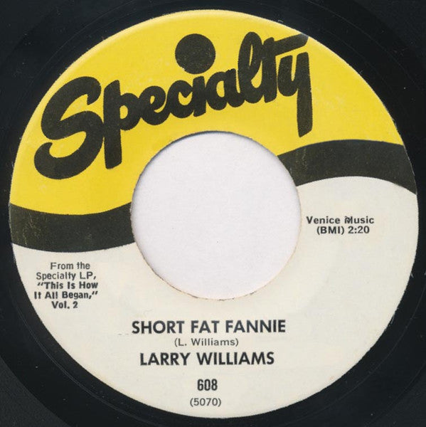 Larry Williams (3) : Short Fat Fannie (7", Single)