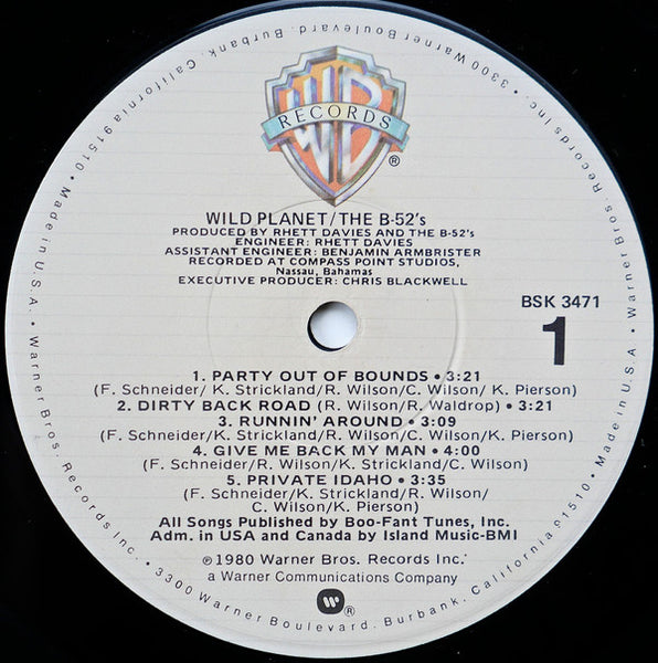 The B-52's : Wild  Planet (LP, Album, Jac)