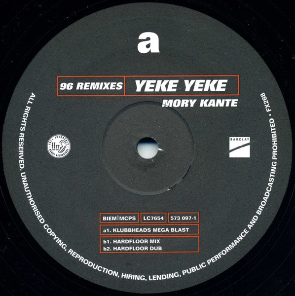 Mory Kanté : Yeke Yeke (96 Remixes) (12", Single)