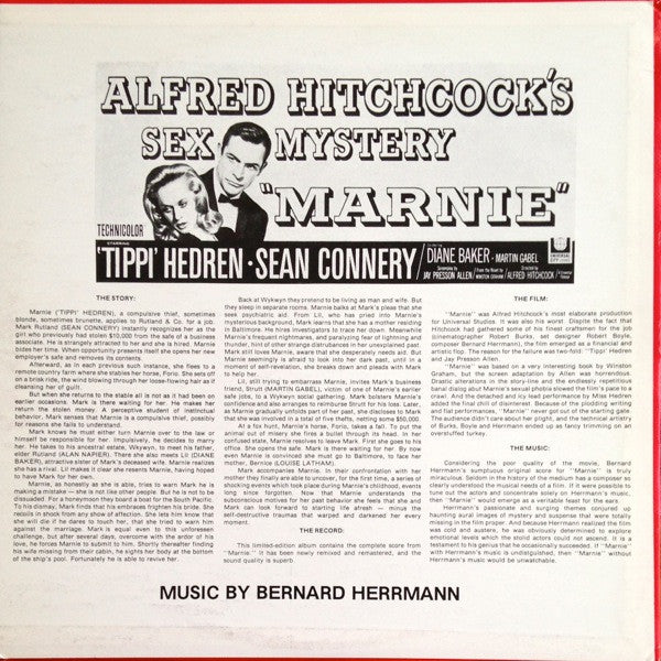 Bernard Herrmann : Marnie (The Complete Motion Picture Score) (LP, Unofficial)