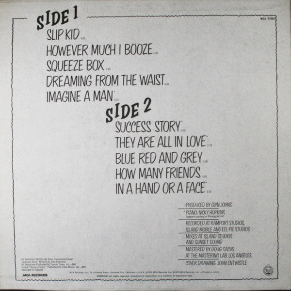 The Who : The Who By Numbers (LP, Album, RE, Pin)
