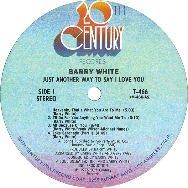 Barry White : Just Another Way To Say I Love You (LP, Album, Pit)