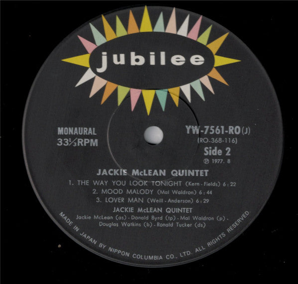 The Jackie McLean Quintet* : The Jackie McLean Quintet (LP, Album, Mono, RE)