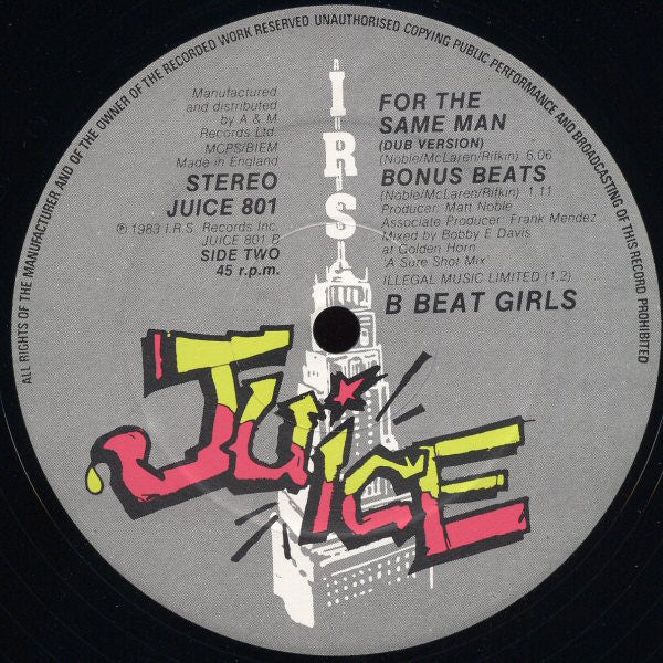 B Beat Girls : For The Same Man (12")