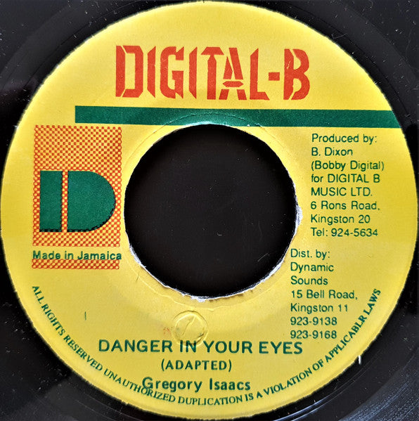 Gregory Isaacs : Danger In Your Eyes (7", MP, RP)