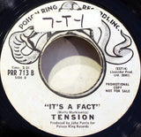 Tension (9) : Does Anybody Really Know What Time It Is / It's A Fact (7", Single, Promo, Styrene)