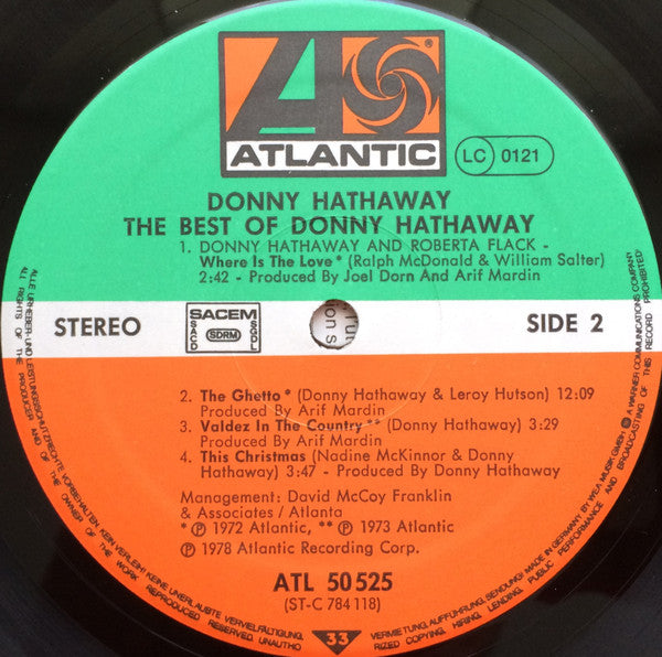 Donny Hathaway : The Best Of Donny Hathaway (LP, Comp)