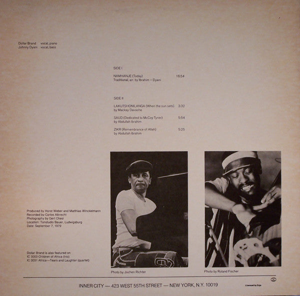 Abdullah Ibrahim / Dollar Brand, Johnny Dyani : Echoes From Africa (LP, Album)