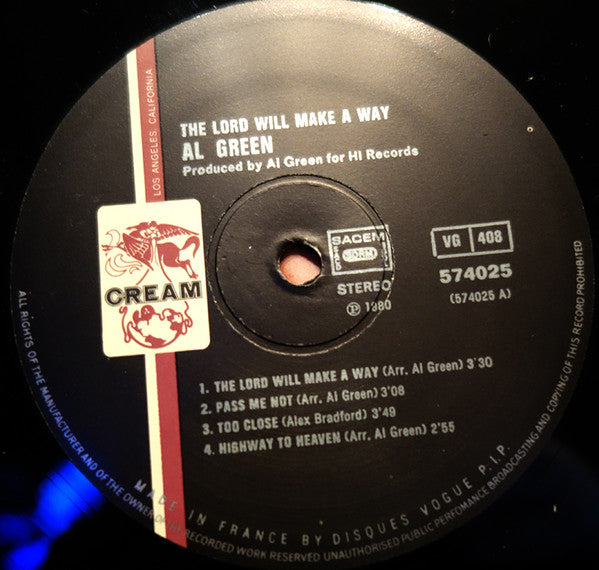 Al Green : The Lord Will Make A Way (LP, Album)