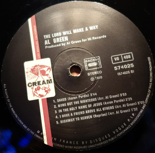 Al Green : The Lord Will Make A Way (LP, Album)