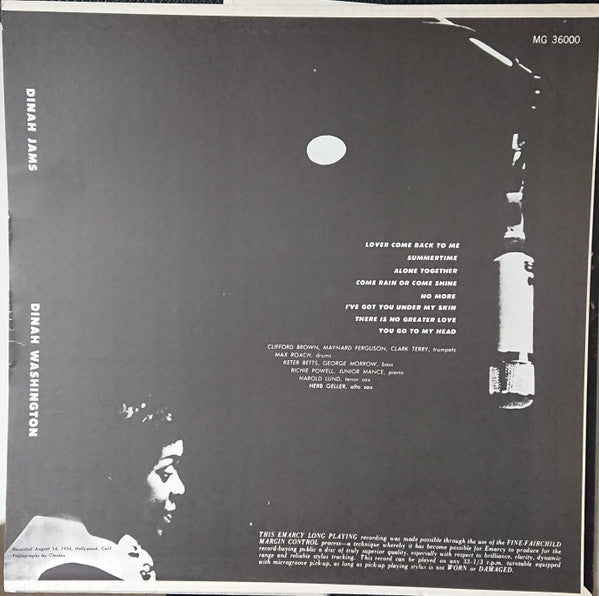 Dinah Washington : Dinah Jams (LP, Album, Mono, RE, 2nd)