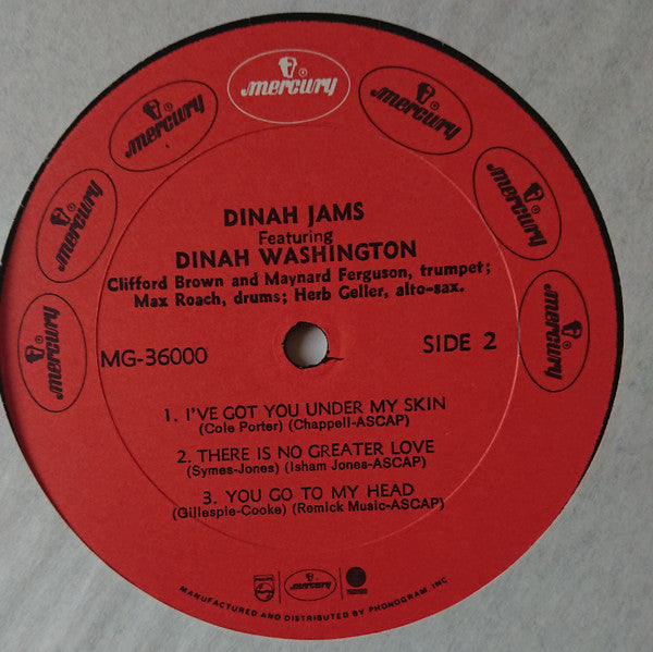 Dinah Washington : Dinah Jams (LP, Album, Mono, RE, 2nd)
