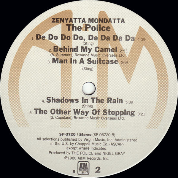 The Police : Zenyatta Mondatta (LP, Album, RE, R -)