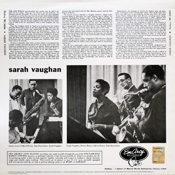 Sarah Vaughan : Sarah Vaughan (LP, Album, Mono, RE, 180)