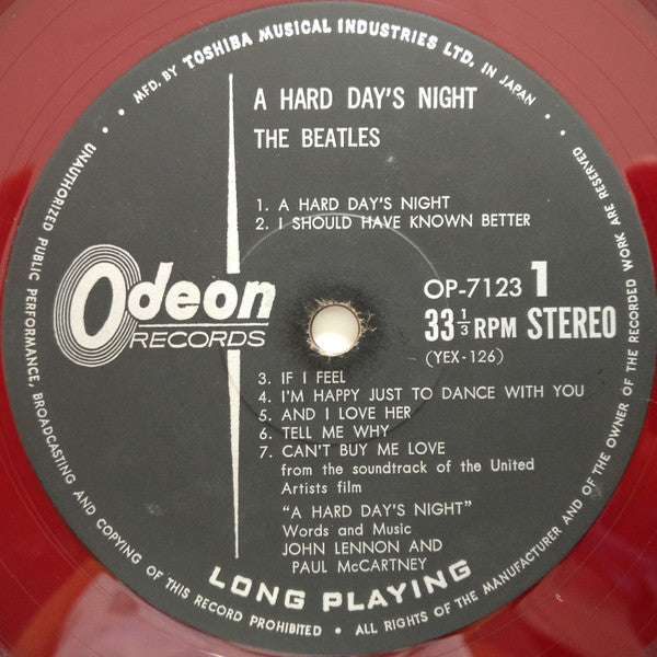The Beatles = ビートルズ* : A Hard Day's Night = ビートルズがやって来る ヤア! ヤア! ヤア! (LP, Album, Red)