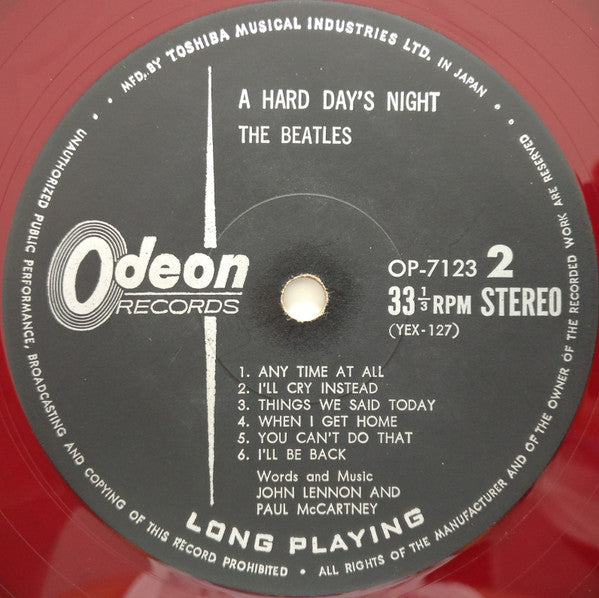 The Beatles = ビートルズ* : A Hard Day's Night = ビートルズがやって来る ヤア! ヤア! ヤア! (LP, Album, Red)