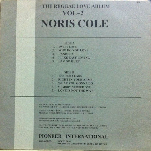 Noris Cole : The Reggae Love Album Vol-2 (LP, Album)