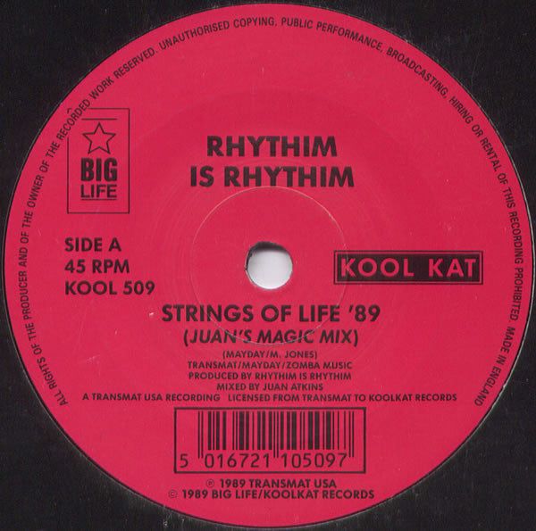 Rhythim Is Rhythim : Strings Of Life '89 (7")