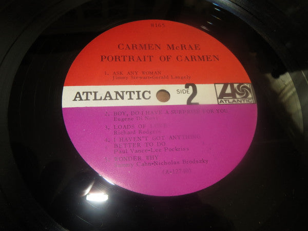 Carmen McRae : Portrait Of Carmen (LP, Album, Mono)