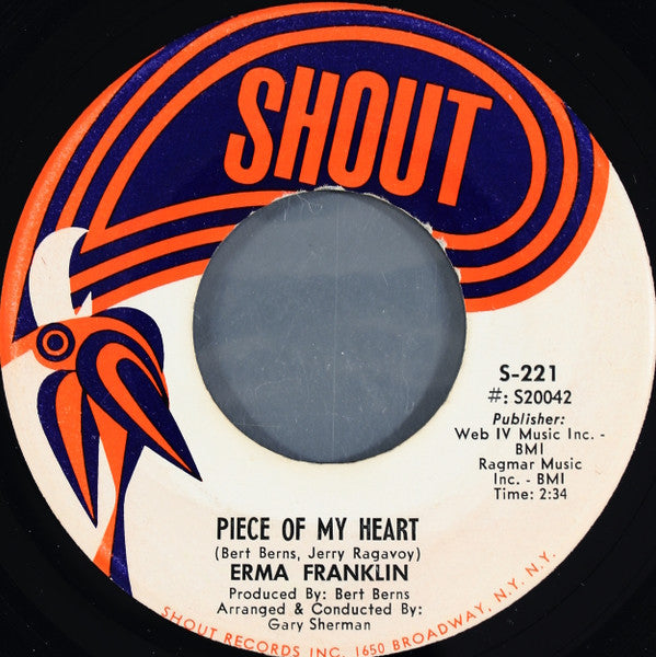 Erma Franklin : Piece Of My Heart / Baby What You Want Me To Do (7", Single, Spe)