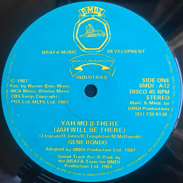 Gene Rondo : Yah Mo B There (Jah Will Be There) (12")