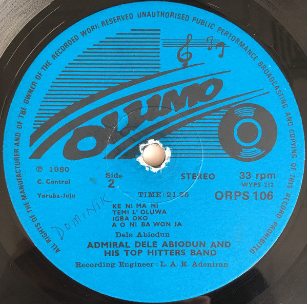 Admiral Dele Abiodun And His Top Hitters Band* : For Better For Worse ...