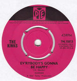 The Kinks : Ev'rybody's Gonna Be Happy (7", Single, 4 P)