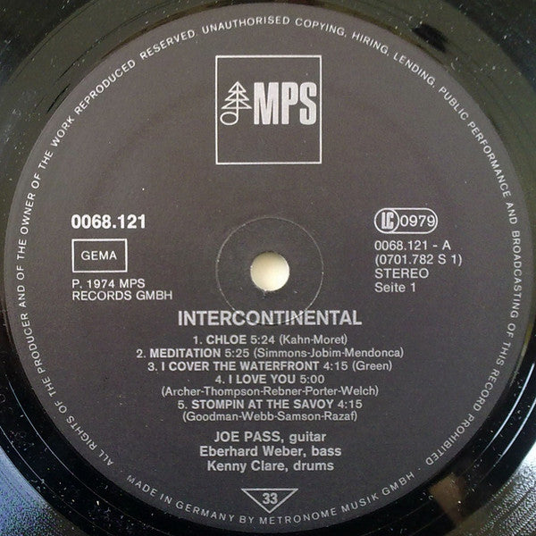 Joe Pass : Intercontinental (LP, Album, RE)