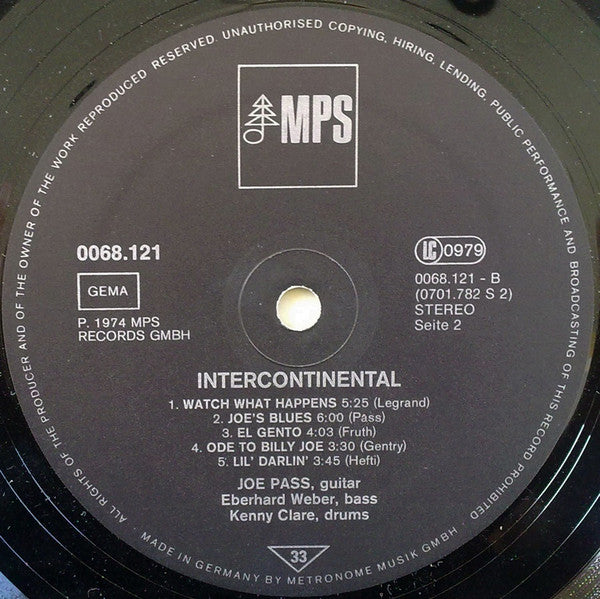 Joe Pass : Intercontinental (LP, Album, RE)