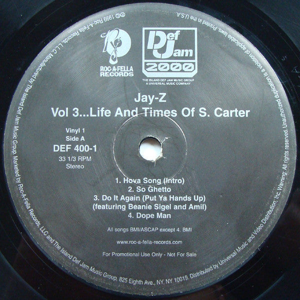 Jay-Z : Vol 3... Life And Times Of S. Carter (2xLP, Album, Promo, Rad)