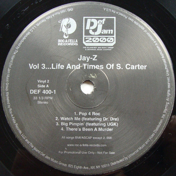 Jay-Z : Vol 3... Life And Times Of S. Carter (2xLP, Album, Promo, Rad)