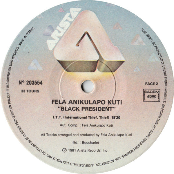 Fela Anikulapo Kuti* : Black President (LP, Comp)