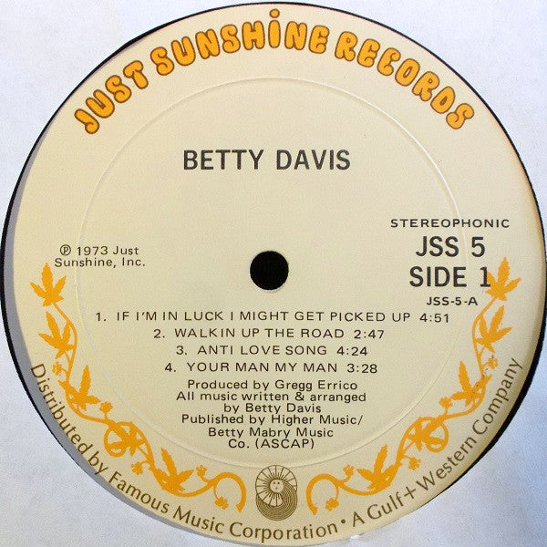 Betty Davis : Betty Davis (LP, Album, Mon)