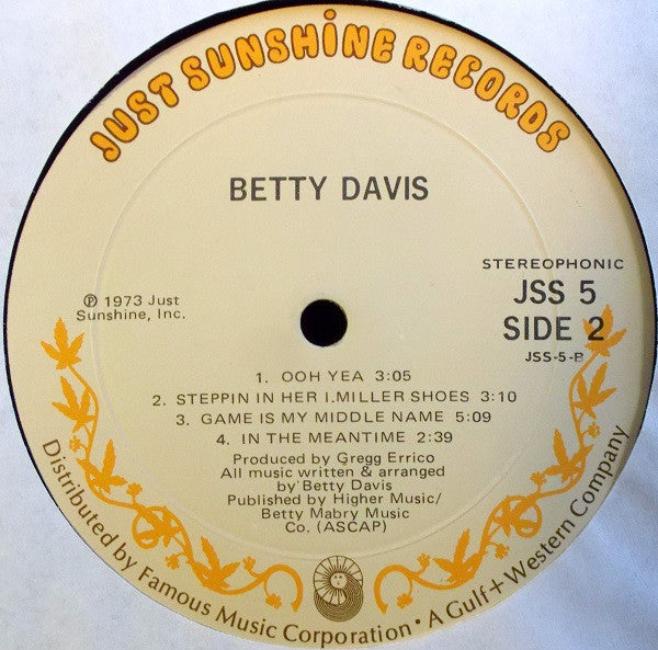 Betty Davis : Betty Davis (LP, Album, Mon)