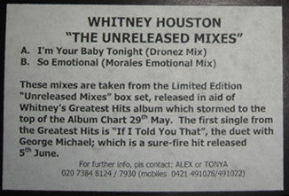 Whitney Houston : The Unreleased Mixes (12", Promo, W/Lbl)
