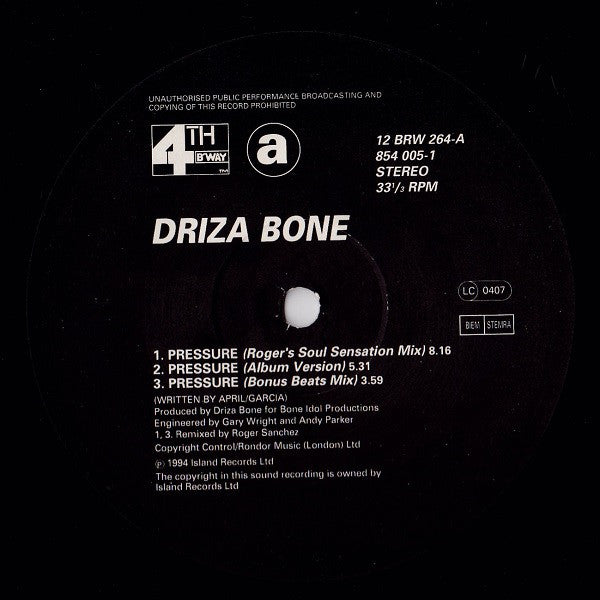 Drizabone : Pressure (12", Single)