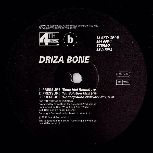 Drizabone : Pressure (12", Single)