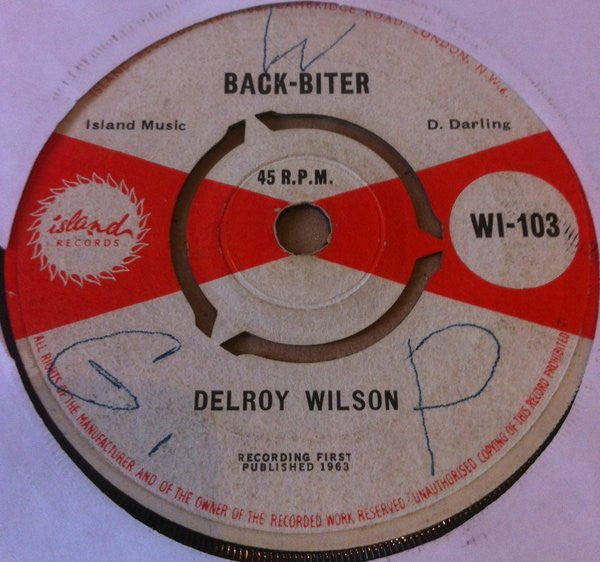 Delroy Wilson : One-Two-Three / Back-Biter (7", Single)