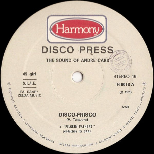Andre Carr : Disco Frisco (12")