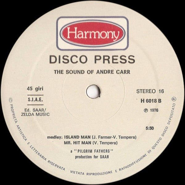 Andre Carr : Disco Frisco (12")