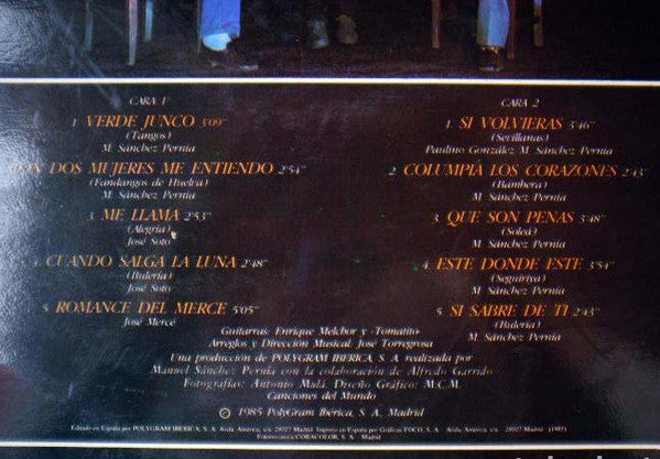 José Mercé Con Las Guitarras De Enrique De Melchor Y Tomatito : Verde Junco (LP, Album)