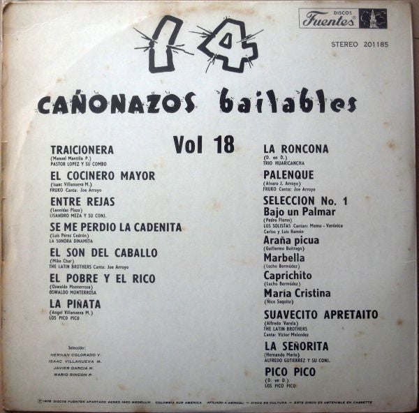 Various : 14 Cañonazos Bailables Vol. 18 (LP, Comp)