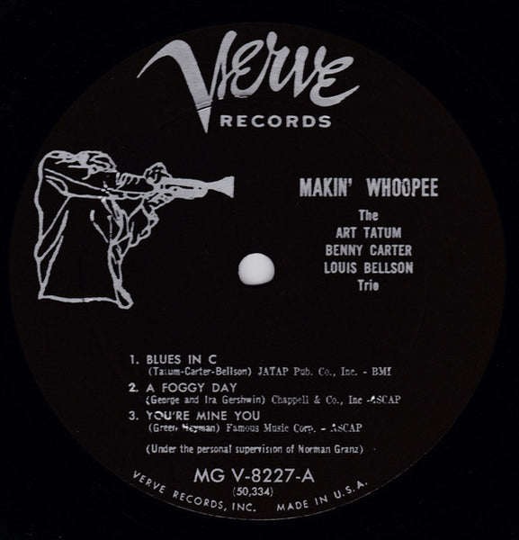 Art Tatum, Benny Carter, Louis Bellson : Makin' Whoopee (LP, Album, Mono)
